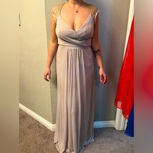 David's bridal Cream Bridesmaids dress